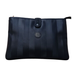 Fendi Navy Snap Clutch - Navy Blue